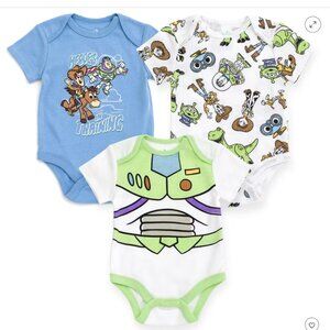 Disney Toy Story 3 Pack Bodysuits 6-9M